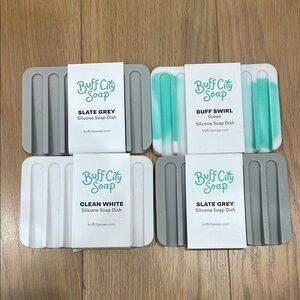 Buff City Soap Silicone Soap Dish Bundle of 4